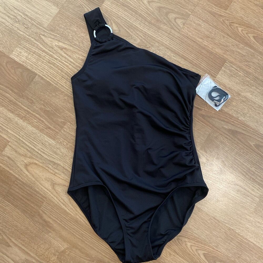Michael Kors One Shoulder Underwire Shaping Swimsuit Size 12 NWOT $106 - Picture 4 of 8